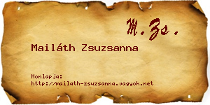 Mailáth Zsuzsanna névjegykártya